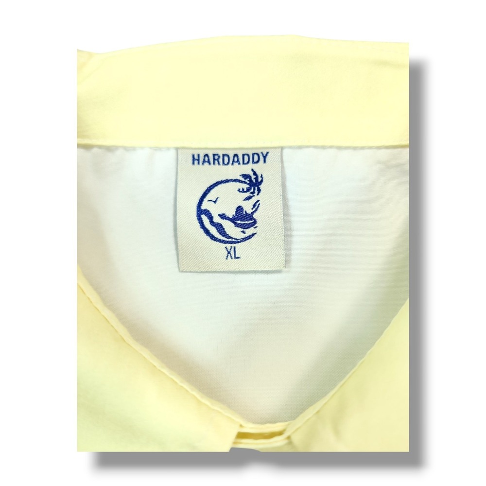 Hardaddy BOAT DRINKS Hawaiian‎ Button Up Short Sleeve Yellow Shirt Men's XL - Picture 7 of 10